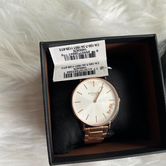 Coach white + rose gold Perry watch main image 4